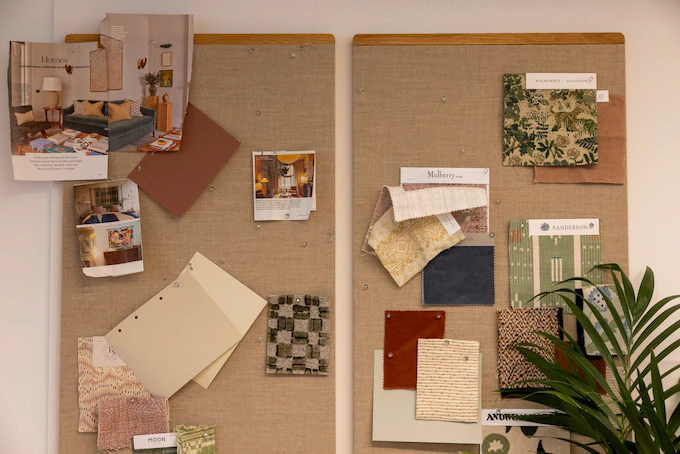 Mood boards in the Omaze office